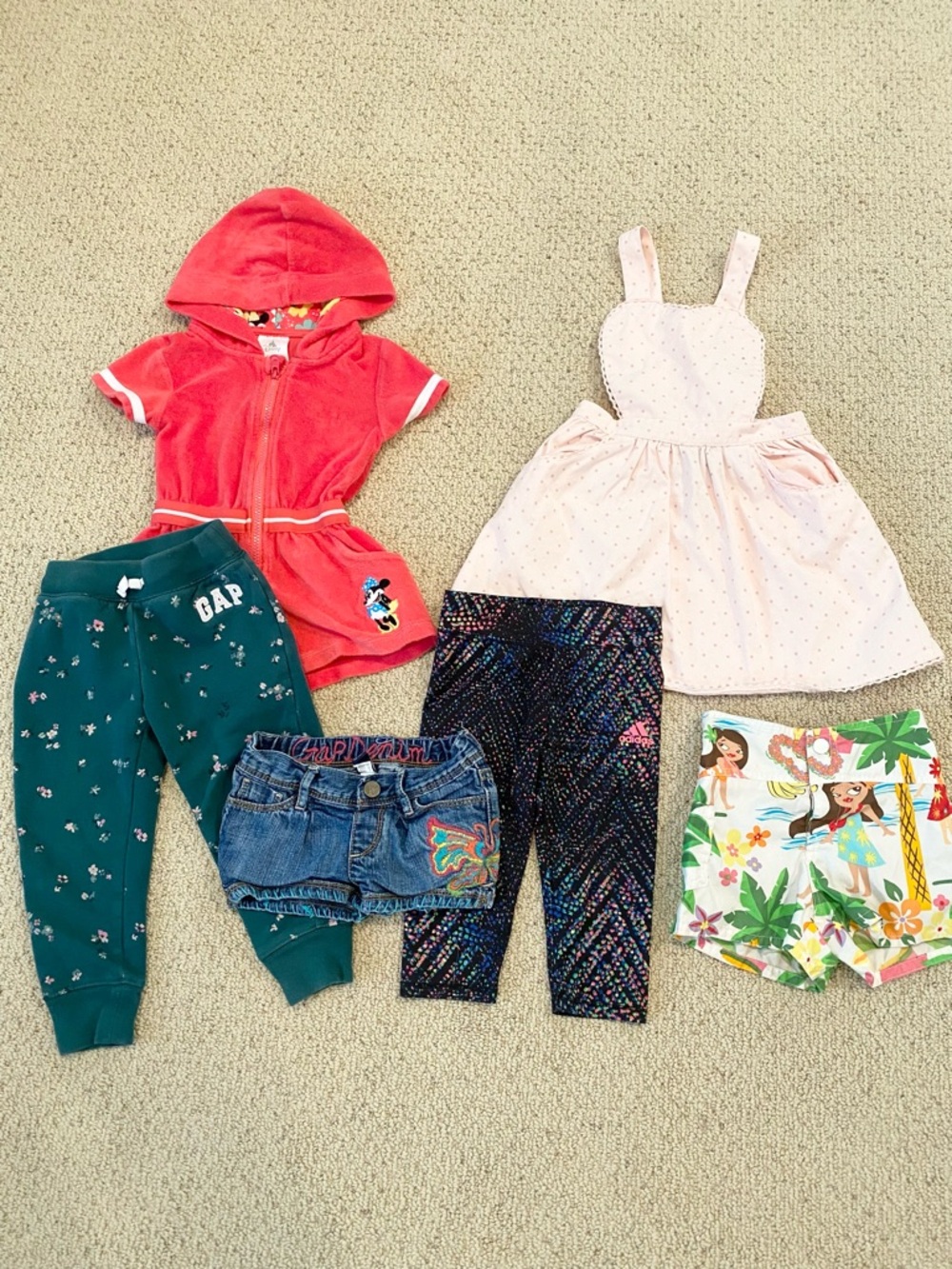 Girls 3T Summer Clothing Lot 3yr Toddler Disney Adidas Old Navy Gap